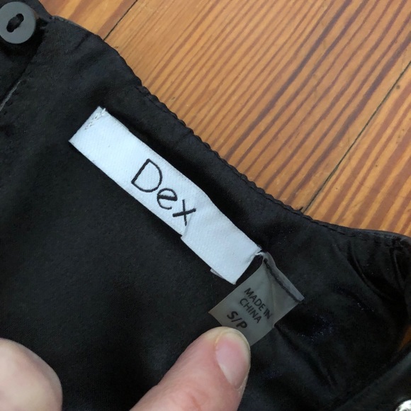 DEX Black Leather Studded Shift Mini Moto Dress - Picture 6 of 8